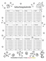 Geburtstagskalender kostenlos ausdrucken
