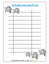 Inhaltsverzeichnis Vorlage zum Ausdrucken