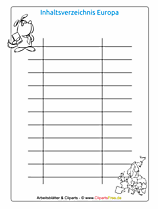 Inhaltsverzeichnis zum Ausdrucken für die Schule DIN A4