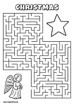 Labyrinth- und Irrgärten-Rätsel zum Thema 'Christmas'
