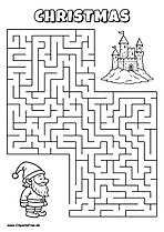 Hilf dem Gnom, den Weg zur Burg zu finden - Irrgarten, Rätsel zum Drucken