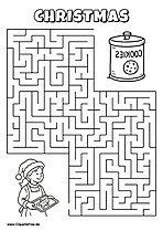 Hilf dem Mädchen, den Weg zur Keksdose zu finden - Irrgarten, Rätsel zum Drucken