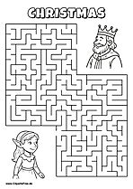 Hilf der Elfin, den Weg zum König zu finden - Irrgarten, Rätsel zum Drucken