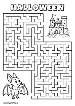 Fledermaus sucht Burg Labyrinth zum Drucken