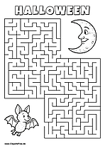Fledermaus sucht Mond Labyrinth zum Drucken