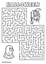 Gespenst sucht Hexe Labyrinth zum Drucken