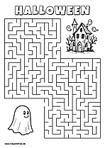Gespenst sucht Spukhaus Labyrinth zum Drucken