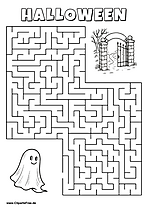 Gespenst sucht Tor Labyrinth zum Drucken