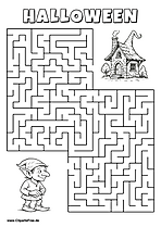 Kobold sucht Hexenhaus Labyrinth zum Drucken
