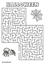 Spinne sucht Spinnennetz Labyrinth zum Drucken
