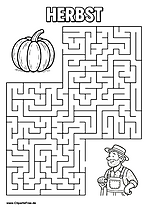 Bauer sucht Kürbis Labyrinth zum Drucken