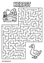 Gans sucht Teich Labyrinth-Irrgarten zum Drucken