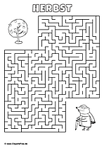 Labyrinth-Rätsel, als PDF-Druckvorlage 'Maulwurf und Apfelbaum'
