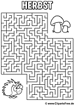 Labyrinth- und Irrgärten-Rätsel zum Thema 'Herbst'