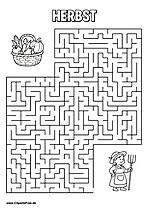 Labyrinth, Irrgarten 'Bauerin sucht Korb mit Obst und Gemüse' drucken als PDF