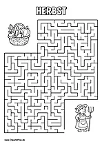Labyrinth, Irrgarten 'Bauerin sucht Korb mit Obst und Gemüse' drucken als PDF