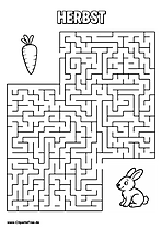 Labyrinth, Irrgarten 'Kaninchen sucht Möhre' drucken als PDF