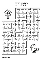 Labyrinth, Irrgarten 'Vogel und Vogelhaus' drucken als PDF