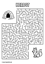 Labyrinth zum Drucken 'Fuchs sucht den Weg nach Hause'