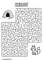 Labyrinth zum Drucken 'Fuchs sucht den Weg nach Hause'