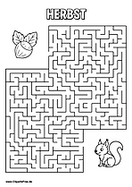 Rätsel-Labyrinth 'Eichörnchen und Haselnuss' download als PDF