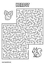 Rätsel-Labyrinth 'Eichörnchen und Haselnuss' download als PDF