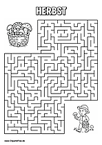 Rätsel-Labyrinth 'Junge sucht Pilze im Wald' download als PDF