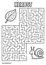Schnecke sucht Baumblatt Labyrinth zum Drucken