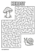 Schnecke sucht Fliegenpilz Labyrinth zum Drucken