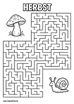 Schnecke sucht Fliegenpilz Labyrinth zum Drucken