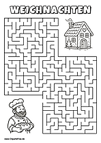 Bäcker sucht Zuckerhaus Labyrinth zum Drucken