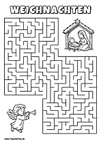 Labyrinth- und Irrgärten-Rätsel zum Thema 'Weihnachten'