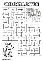 Fuchs sucht Wald Labyrinth zum Drucken