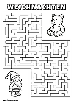 Gnom sucht Teddybär Labyrinth zum Drucken