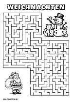 Irrgarten zum Drucken 'Hilf dem Schneemann, den Weg zu der Weihnachtsparty zu finden'