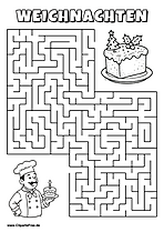 Koch sucht Kuchen Labyrinth zum Drucken