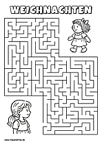 Mädchen sucht Puppe Labyrinth zum Drucken