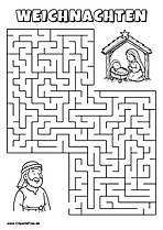 Prophet sucht Weihnachtskrippe Labyrinth zum Drucken