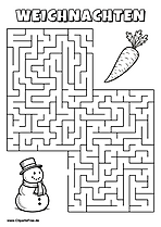 Schneemann sucht Möhre Labyrinth zum Drucken