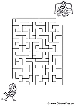 Labyrinth-Rätsel, Irrgarten-Bild 'Eishockey'
