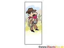 Cowboy Lesezeichen zum Ausdrcken