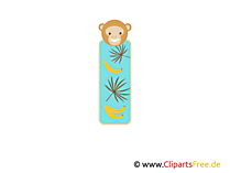Lesezeichen Äffchen zum Drucken und Ausschneiden