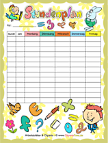 Stundenpläne im PDF-Format für Kinder