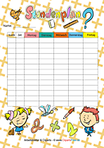 Stundenplan Vorlage PDF für Grundschule
