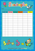 Vorlagen für Schule zum Ausdrucken - Stundenpläne