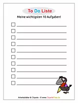 ToDo-Liste als Vorlage zum Download im PDF