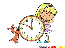 Schönes Bild für Schule - Zifferblatt und Uhr lernen