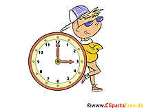 Uhr mit Kindern lernen Illustration