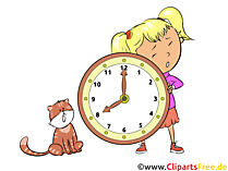 Uhrzeit lernen schöne Bilder für Grundschule