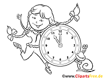 Zum Ausmalen Ausmalbild zum Thema Uhr lernen